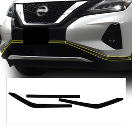 BOGAR TECH DESIGNS Lower Lip Chrome Delete Overlay Compatible with Nissan Murano 2019-2024, Gloss Black