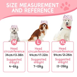 Shyllin Dog Baseball Hat, Adjustable Dog Cap with Ear Holes, Pet Outdoor Caps, Breathable Sun Hats for Small, Medium and Large Dogs (Pink, L)