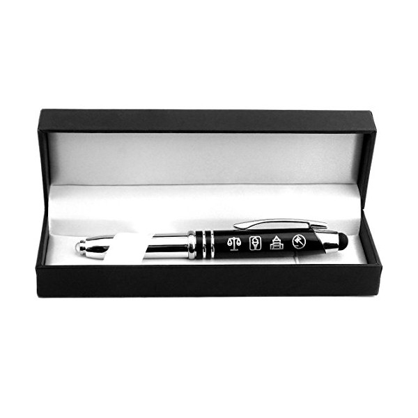 Inkstone Symbols of Law and Justice Gift Pen with Light and Stylus Tip