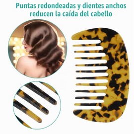 VOCOSTE Peine de dientes anchos, tamaño de bolsillo antiestático para