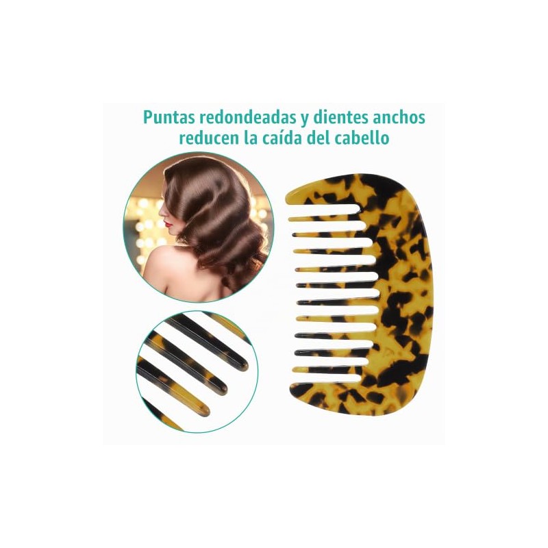 VOCOSTE Peine de dientes anchos, tamaño de bolsillo antiestático para
