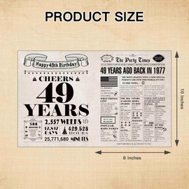 DUGUTUL Vintage 49th Birthday Card, 49 Birthday Decoration, Nostalgic Birthday Card for 49 Years Old Men Women, Retro Happy 49th Birthday Party Decoration, Envelope Included