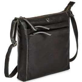 COCHOA Small Soft Real Leather Women Crossbody Handbags & Purses - Triple Zip Premium Sling Crossover Shoulder Bag (Dark Grey Nappa)