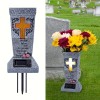 Unbranded Solar LED Cemetery Vase with Cross Light Angel Memorial