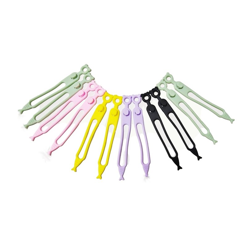 Silicone cable tie, data cable organizer, reusable, multi-purpose elastic cable