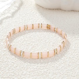 KELITCH Tila Flat Bead Stretch Colored Hand Woven Bead Versatile Stacked Women Bracelet Summer Jewelry Love