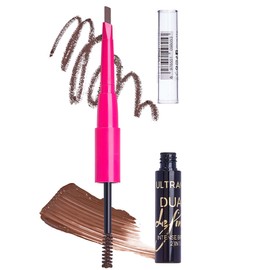 Lápiz y gel para cejas 2 en 1, Lápiz Retráctil para Cejas, Rellena, Define y Peina, Textura Cremosa Fácil Deslizamiento, Alta pigmentación, impermeable, Más de 12 horas de duración (Drak Brown)