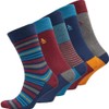 Original Penguin Mens Five Pack Stripe Socks (Navy/Burgundy/Blue Multi, UK