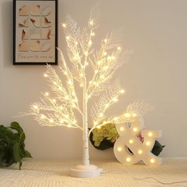 Lámpara LED Abedul Blanca Cálida Decorativa, Árbol Bonsái para Hogar, Bodas, Pascua y Navidad, Iluminación de Mesa, Luz Ambiental, Estilo Moderno y Elegante para Interiores.