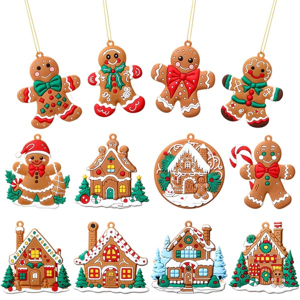 Zomiboo 24psc 3" Gingerbread Christmas Ornaments Gingerbread Tree Ornaments Gingerbread