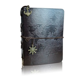 Leather Photo Album, Scrapbook Album with Retro Pendents, DIY Travel Vintage Photo Album, Family Photo Book Refillable 60 Pages for Anniversary Birthday Wedding (Coffee)