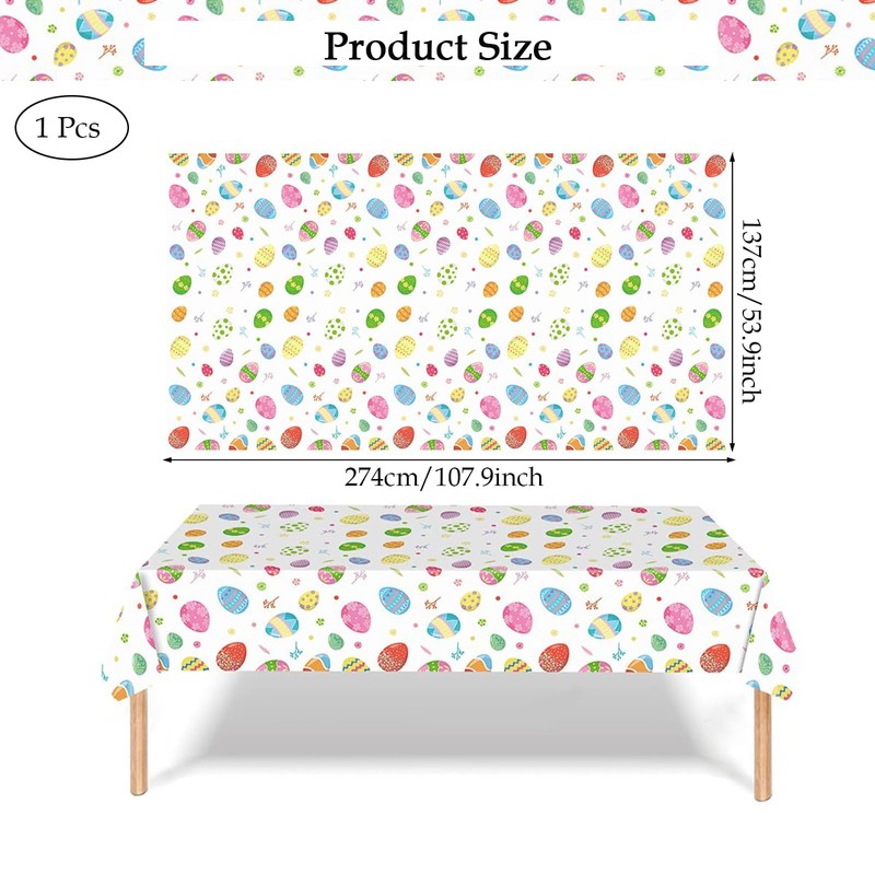 ZNDFTW Easter Table Cloth, 137x274cm Easter Tablecloths, Raster Table, Easter