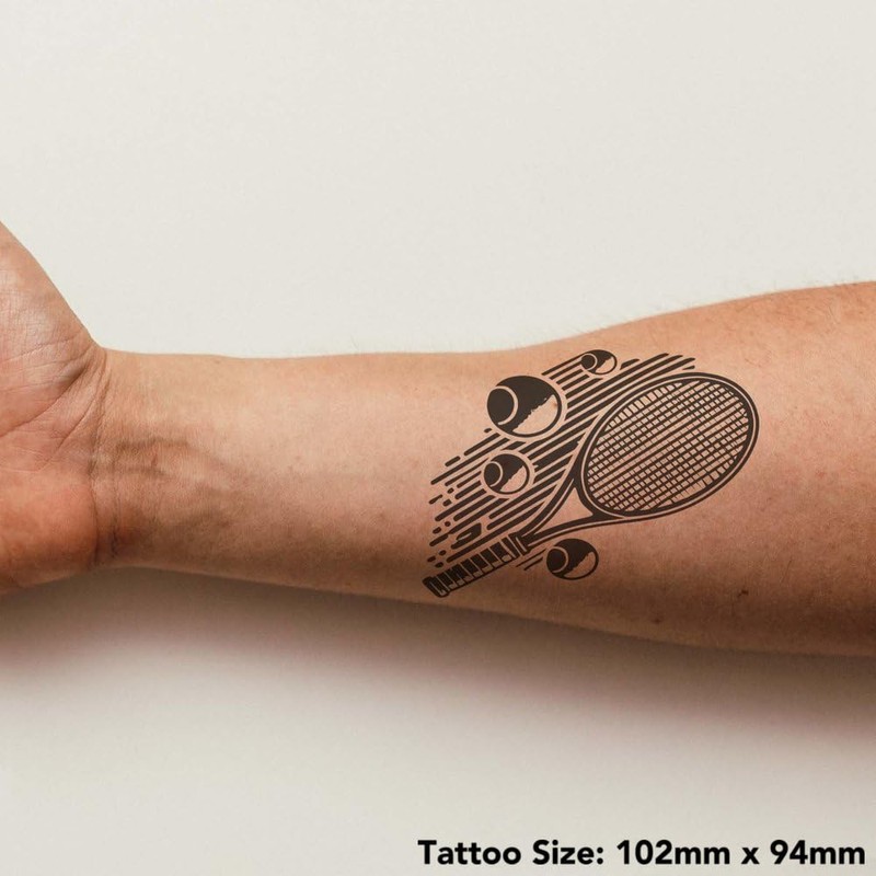 Azeeda 'Tennisschläger & Bälle' Temporäres Tattoo - Hautfreundlicher & Ungiftiger
