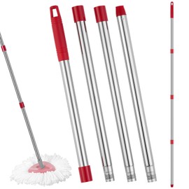 Spin Mop Replacement Handle Compatible with O Cedar Mop Replace Head Base, 4-Section 2.5-to-5 Foot Mop Stick, Germany Screw (Mop Base&Refill not Included)