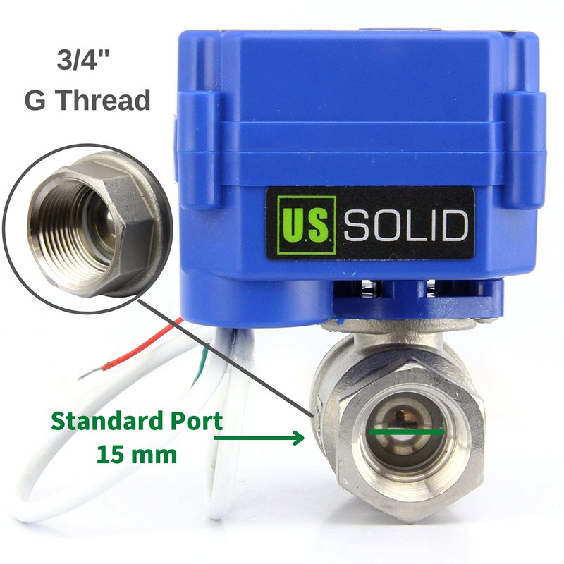 U.S. Solid 3/4" Motorized Ball Valve Stainless Steel Electrical Ball