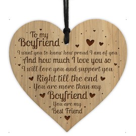 Red Ocean Boyfriend Engraved Wooden Heart Gift Idea For Couples Birthday Anniversary Christmas Gift For Boyfriend