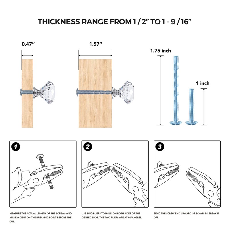 Ravinte 25 Pack Crystal Drawer Knobs - Glass Cabinet Knobs,
