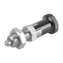 Laroal Druckstück mit Kugelkopf und Feder, Gewindelänge M16 x 1,5, 2,64 cm, Stiftdurchmesser 8 mm, Edelstahl, selbstsichernder Kolben, einziehbarer Rastkolben, Federstift