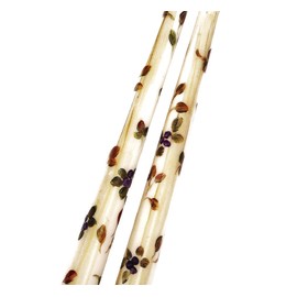 Original Design Decorative Fall Home Decor Hand Painted White Dripless Taper Candles Autumn Leaves and Berries Thanksgiving Decorations