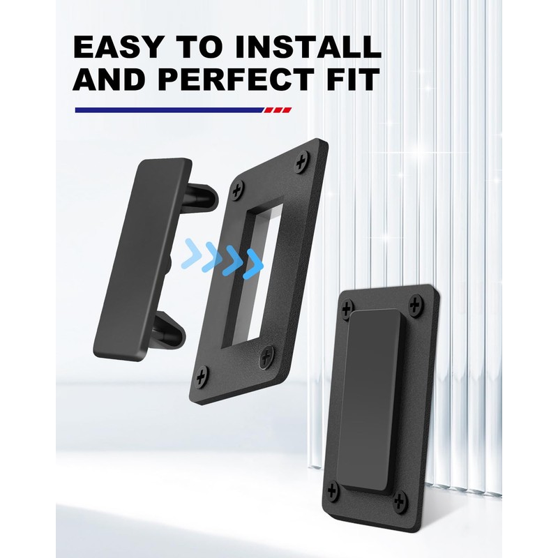 AutoEC 4pcs Rocker Switch Panel Black ABS Rectangular Blank Snap-in