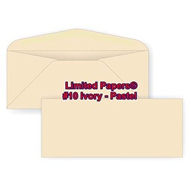 Limited Papers (TM) #10 Regular Envelope - Pastel - Soft - 24# (4.8" x 9.5") - Announcement, Invoices, Statements, Checks, Letters, Contracts, Business Envelope (Ivory, 50)