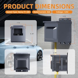 Joinfworld 30 Amp RV Power Outlet Box, Weatherproof 125V UL Listed Nema TT-30R RV Receptacle, Lockable Electrical Breaker Box for RV Camper Trailer Motorhome