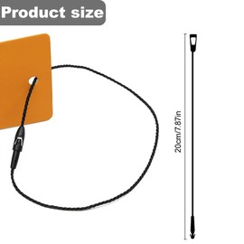 200 Stück Etikettenseil, Etiketten-Fälschungsschutzseil, Bekleidungsetikettenseil, Einweg-Nylonseil, Hakenseil (zum Aufkleben von Produktkleidungs-Fälschungsschutzetiketten), schwarz