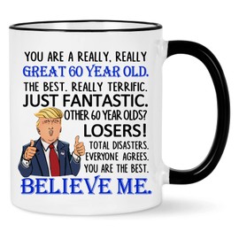 60th Birthday Gifts For Men Women, Trump Great 60t Year Old Mug, 60tth Birthday Gifts Ideas, Funny Trump 60t Year Old Gifts, 60tth Birthday Gifts For Men Friend Dad Grandpa 11 Ounce Black Handle