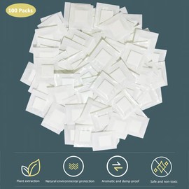 Yuerdia 100 Packs Sachet Bags Small Scented Sachets Scented Slice Moisture Absorbers Desiccant Packets Aroma Drying Bag for Shoes, Towel, Wallet, Handbag (100, Lemon, Small Square)