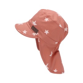 Sterntaler Unisex Children's Peaked Cap Neck Scarf Stars Children's Hat, rust