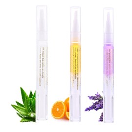 Nail care pen, nail hardener, nail treatment, 3 pieces nail oil cuticle oil pen, cuticle oil treatment with soft brush for nails damp and treatment