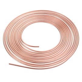 LIFKOME Brake Copper Tube, Soft Copper Tubing Pipe, Plated Brake Line, Plated Steel Tube, Length 30.9 inches (762 cm), Soft Copper Tube Roll