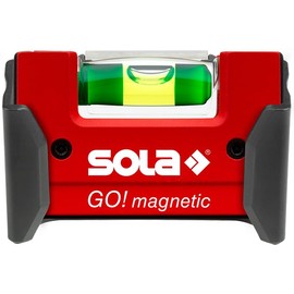 SOLA LSGOM GO! Nivel magnético portátil con clip y 1 vial aumentado del 60%, 3 pulgadas