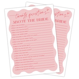 Wedding Traditions Game for Bridal Shower Pink Bridal Shower Party Games for Guests 30Pcs Wedding Activities Twenty Questions About the Bride Game Cards Wedding Decoration Party Supplies - Y113
