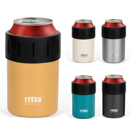 TYESO Tumbler, Can Holder, Cold Insulation, Plastic Bottles, Insulated, 11.8 fl oz (350 ml), 16.9 fl oz (500 ml), For Cans, Anti-Slip, Vacuum Insulated (Yellow, 11.8 fl oz (350 ml)