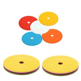 Changyeah 10 Pack Flat Disc Markers Non- Spots Markers Football Basketball Sports Speed Agility Training Markers,for Training, Exercise Drills, Gym, Football, Basketball
