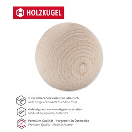 Gedotec Wooden Beech Balls, Pack of 10, Finely Polished Wooden Balls, Diameter 50 mm, Balls without Hole, Wooden Beads for Crafts and Decorating, Wooden Beads without Chemicals, Wooden Ball Natural