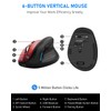 E-YOOSO Ergonomic Mouse, Wireless Vertical Mouse with 6 Buttons, 5