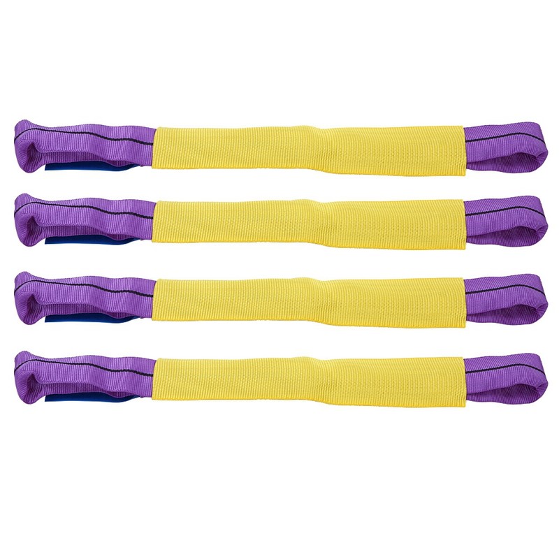 4pcs Recovery Alloy Wheel Securing Link Straps Trailer Transporter Yellow/Purple