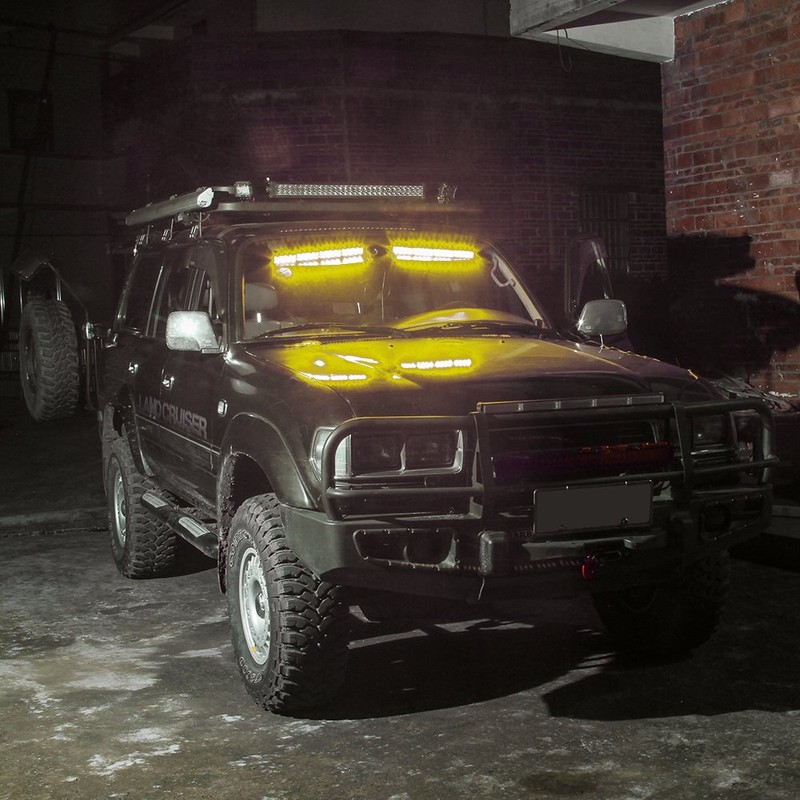 32LED 32W LED Lightbar Visor Light Windshield Emergency Hazard Warning