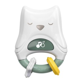 Chicco 2-in-1 Day & Night Owl Rattle, Electronic Rattle with Rings, Lights, Music and Sounds, Baby Toy 0 Months +