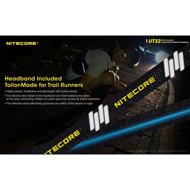 NiteCore Unisex - Adult UT32 Headlamp, Black, One Size