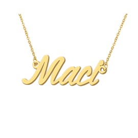 Aoloshow Maci Mama Initial Name Necklace Initial Name Necklace 18k Gold Plated Stainless Steel Jewelry for Wedding