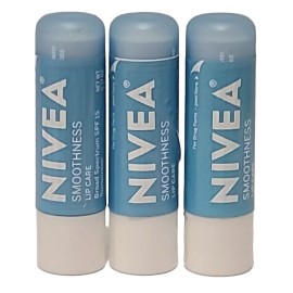 NIVEA ( LOT OF 3 ) Nivea SMOOTHNESS LIP CARE w Broad Spectrum SPF 15 Sunscreen 0.17 Oz