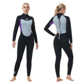 Owntop 2.5mm Neoprene Thermal Wetsuit for Men & Women | UV50+ Sun Protection | Ultra-Stretchy Warm | Adult Wet Suit | Diving Surfing | Purple M