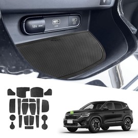 Ruiya Fit 2024 Seltos(LX/S/EX/SX/X-Line) Door Slot Mats,for Kia Seltos 2024 Accessories Cup Holder Inserts Seltos Center Console Liner Compatible with 2021 2022 2023 2024 2025 Kia Seltos(20PCS/Sets)