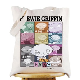 WZMPA Stewie Griffin Canvas Tote Bag Stewie Griffin Fans Gift Stewie Griffin Tour Shoulder Bag Family Stewie Merch (Stewie Griffin tour TG)