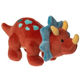 Mary Meyer Stuffed Animal Smootheez Pillow-Soft Toy, 10-Inches, Red Triceratops Dinosaur