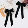 2PCS Velvet Hair Bows Green Hair Ribbon Clips Big Fall