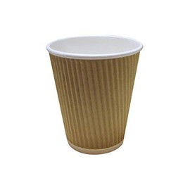 We Can Source It Ltd - 12oz. Brown Kraft Ripple Paper Cups - Eco-Friendly Drinkware 100% Biodegradable Compostable Recyclable - Great for Tea, Coffee, Hot Drinks - 50-Pack